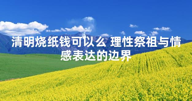 清明烧纸钱可以么 理性祭祖与情感表达的边界